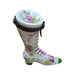 Green Victorian Boot Figurine for Collectors Porcelain Limoges shoe figurine French Trinket Box