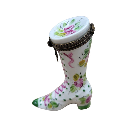 Green Victorian Boot Shoe Fashion Limoges Box Porcelain Figurine-shoe figurine LIMOGES BOXES-CH6D180