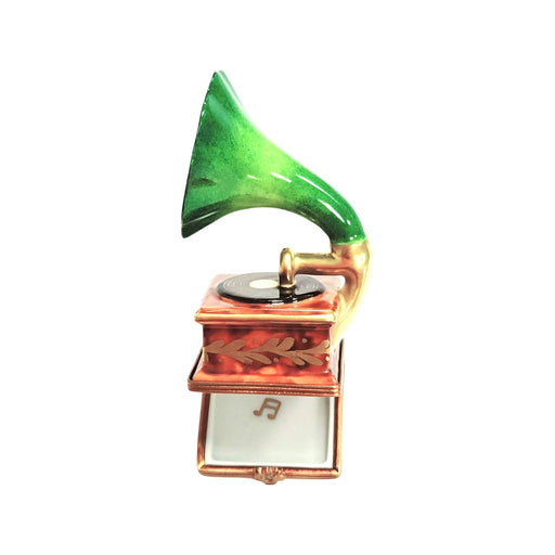 Green Victrola record player Limoges Box Porcelain Figurine-Music LIMOGES BOXES-CH2P104