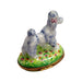 Grey Blue Poodle Limoges Box for Dog Lovers Porcelain Limoges dog French Trinket Box