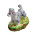 Grey Blue Poodle Limoges Box for Dog Lovers Porcelain Limoges dog French Trinket Box