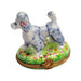 Grey Blue Poodle Limoges Box for Dog Lovers Porcelain Limoges dog French Trinket Box