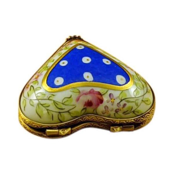 Gift idea for someone who loves France: Blue Heart with Flowers Limoges box