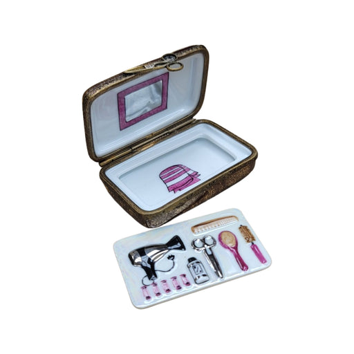 Hair Dresser Case Limoges Box for Beauty Enthusiasts Porcelain Limoges fashion home French Trinket Box