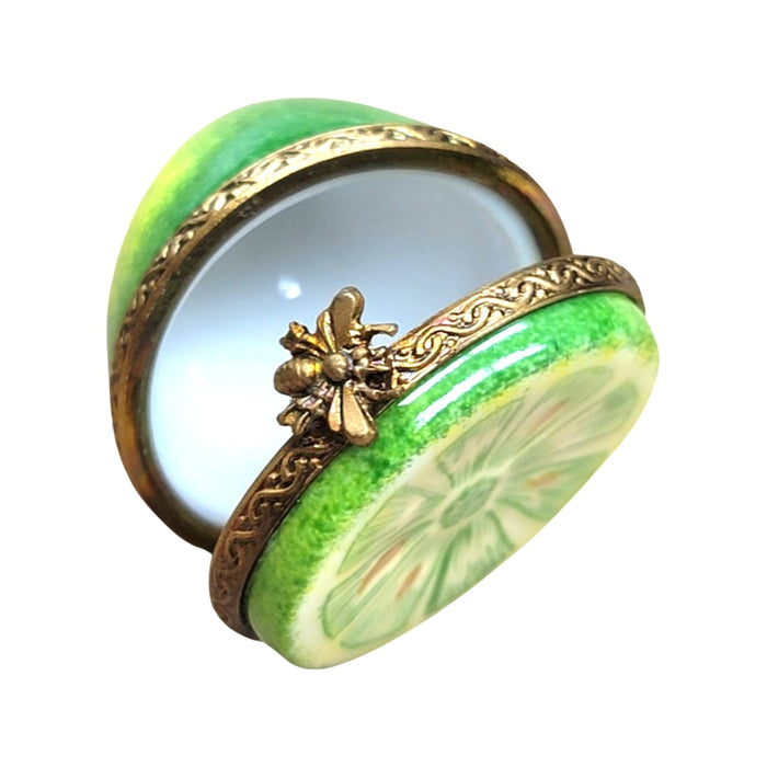 Half Lime Limoges Box for Home Decor Porcelain Limoges fruit French Trinket Box