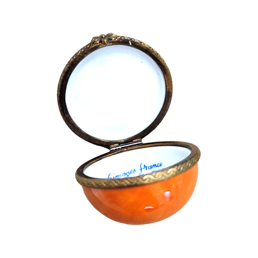 Half Orange Trinket Box for Home Decor Porcelain Limoges fruit French Trinket Box