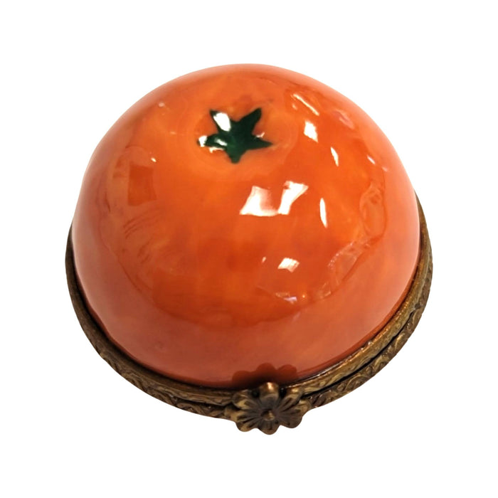 Half Orange Trinket Box for Home Decor Porcelain Limoges fruit French Trinket Box