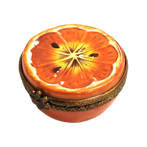 Half Orange Trinket Box for Home Decor Porcelain Limoges fruit French Trinket Box