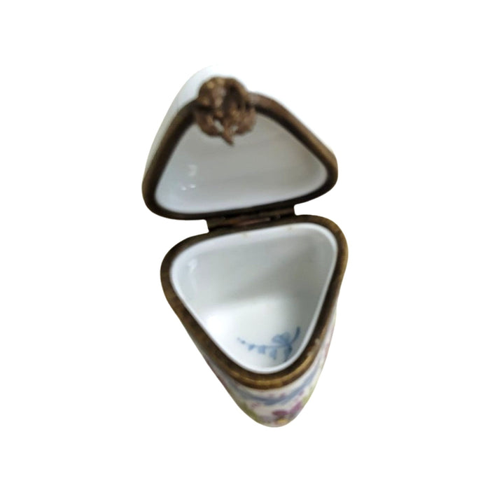 Hand-Painted Floral Pill Box for Home Decor Porcelain Limoges shaped French Trinket Box