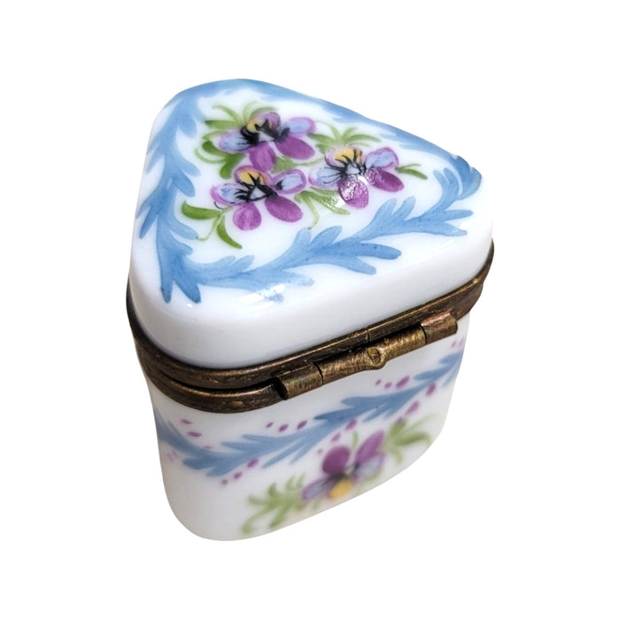 Hand-Painted Floral Pill Box for Home Decor Porcelain Limoges shaped French Trinket Box