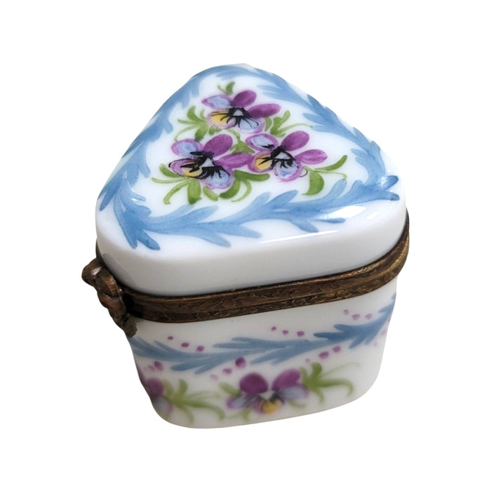 Hand-Painted Floral Pill Box for Home Decor Porcelain Limoges shaped French Trinket Box
