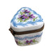 Hand-Painted Floral Pill Box for Home Decor Porcelain Limoges shaped French Trinket Box