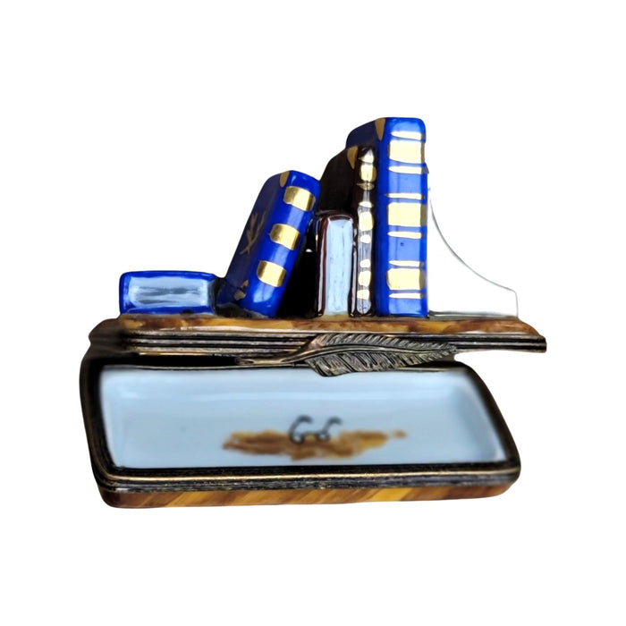 Hand Painted Books Limoges Box for Literature Lovers Porcelain Limoges books home French Trinket Box