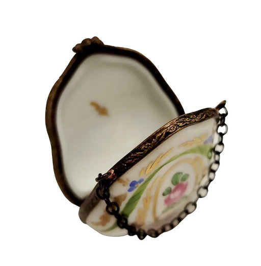 Hand Painted Purse Box for Collectors Porcelain Limoges purse trinket box limoges French Trinket Box