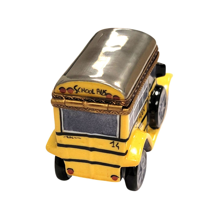Handcrafted Limoges School Bus Box for Nostalgic Collectors Porcelain Limoges professional kids French Trinket Box