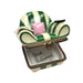 Happy Retirement Green Chair w Newspaper Limoges Box Porcelain Figurine-furniture home LIMOGES BOXES-CH6D187
