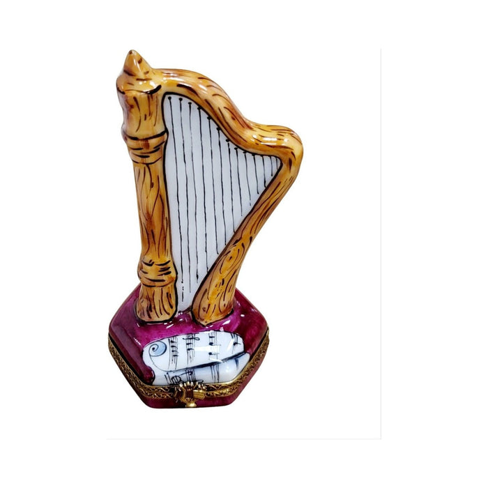 Limoges Boutique presents the Harp, a genuine Limoges box painted by hand in France