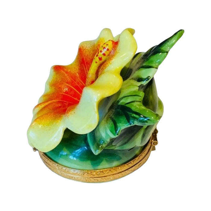 Hibiscus Elegance for Home Décor Porcelain Limoges Beach ocean Travel French Trinket Box