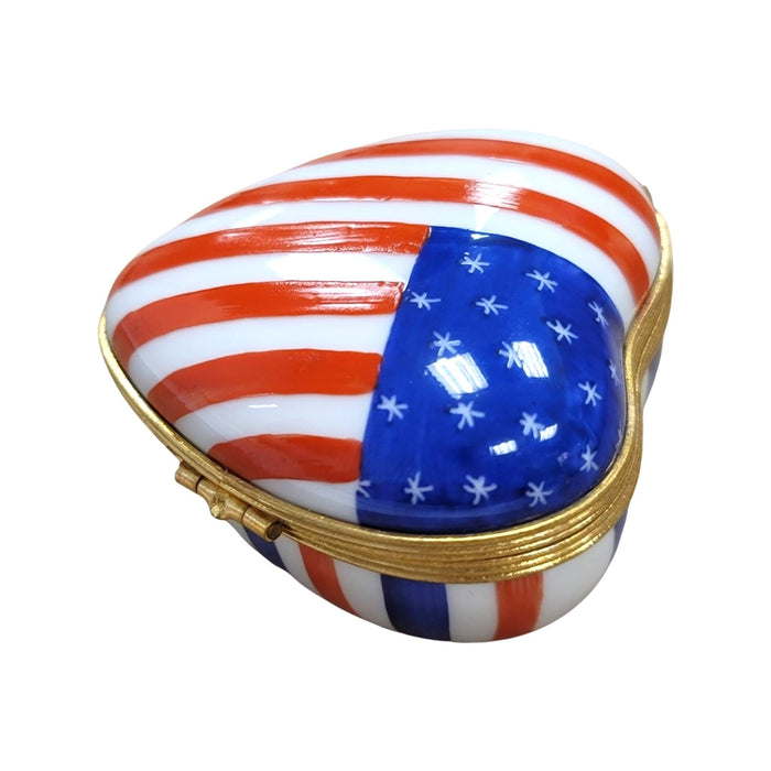 Heart Patriotic American Flag United States Limoges Box Porcelain Figurine-united states patriotic heart-CH2P385