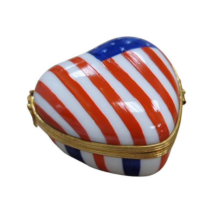 Heart Patriotic American Flag United States Limoges Box Porcelain Figurine-united states patriotic heart-CH2P385