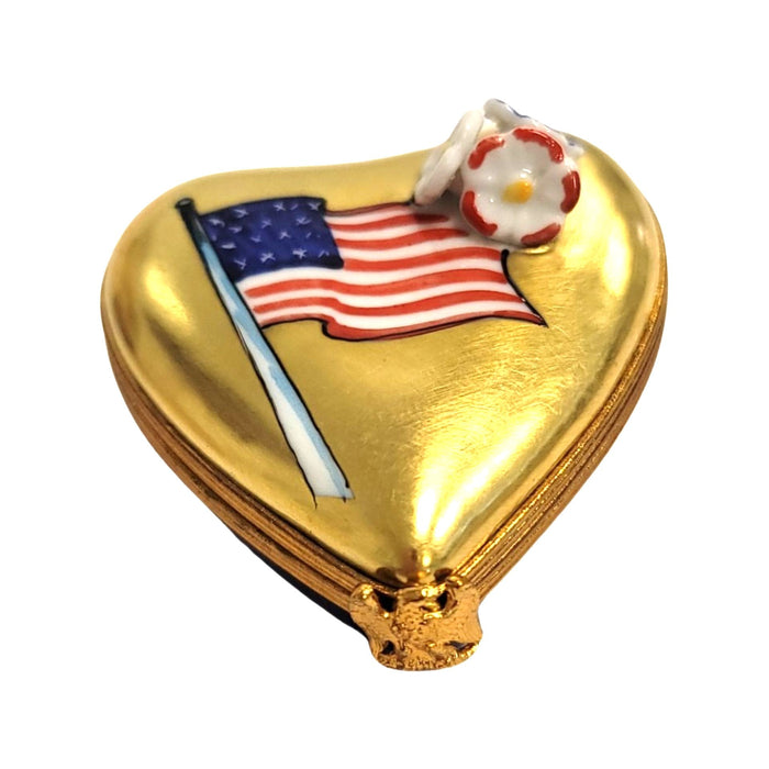 Heart Patriotic American Flag United States Limoges Box Porcelain Figurine-united states patriotic heart-CH2P382