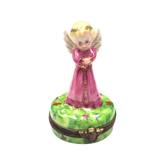 Heavenly Angel Box for Collectors Porcelain Limoges Angel French Trinket Box