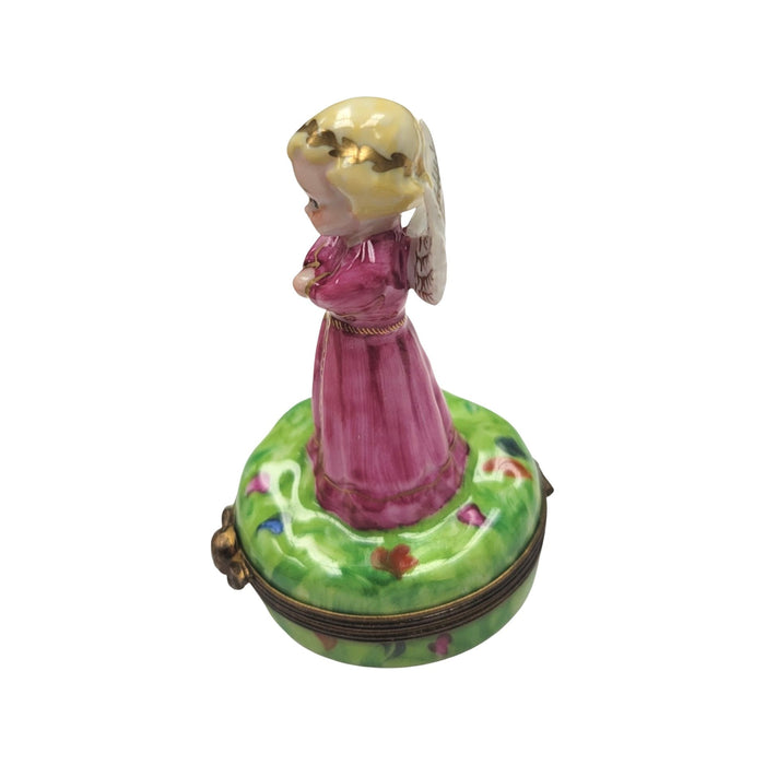 Heavenly Angel Box for Collectors Porcelain Limoges Angel French Trinket Box
