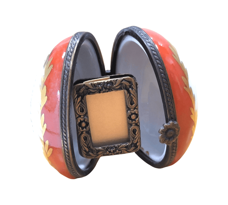 Holly Egg Frame Delight for Home Decor Porcelain Limoges Egg xmas French Trinket Box