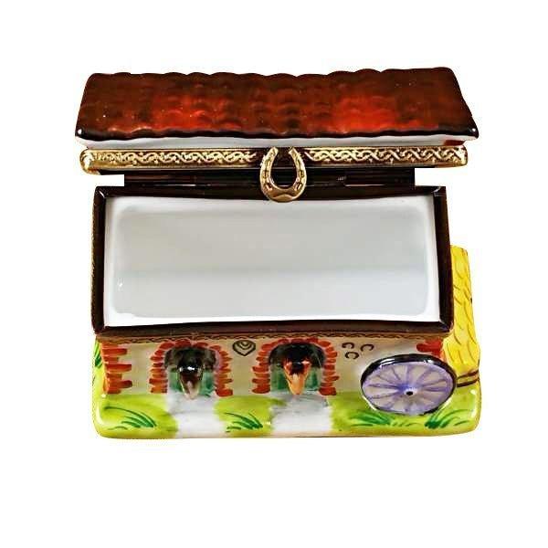 Horse Barn Limoges Box for Equestrian Collectors Porcelain Limoges horse French Trinket Box
