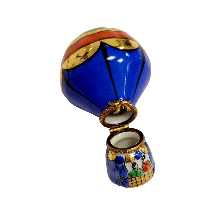 Hot Air Balloon Colorful Limoges Box Porcelain Figurine-travel vehicle-CH3S167