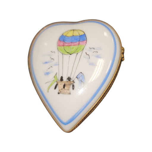 Hot Air Balloon Heart Flowers-hearts LIMOGES BOXES-CH11M178