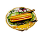Hot Dog Delight for Food Lovers Porcelain Limoges Food French Trinket Box