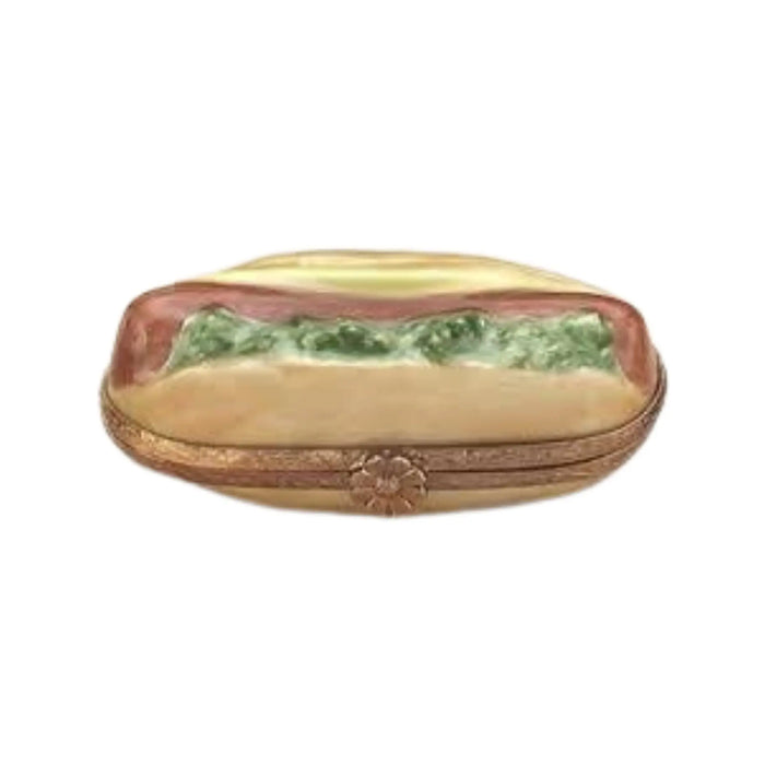 Hot Dog Limoges Box for Dog Lovers Porcelain Limoges Food French Trinket Box