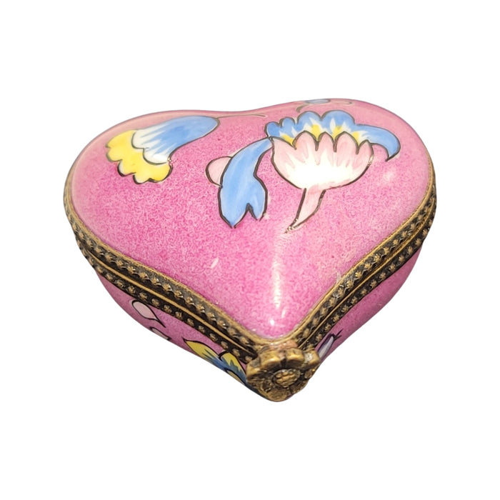 Hot Pink Deco Heart-hearts LIMOGES BOXES-CH11M172