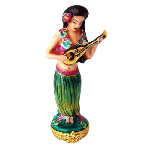 Hula Woman Limoges Box for Tropical Decor Porcelain Limoges travel French Trinket Box
