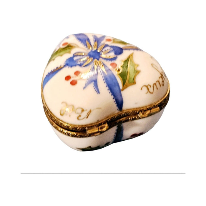 Every brushstroke by hand on the Christmas Heart Joyeux Noel Limoges box from France