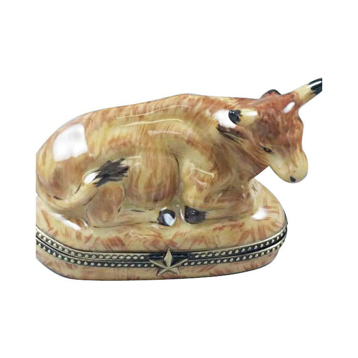 Treasured French collectible: Satin Nativity Set, 12 Pieces Limoges box, painted by hand