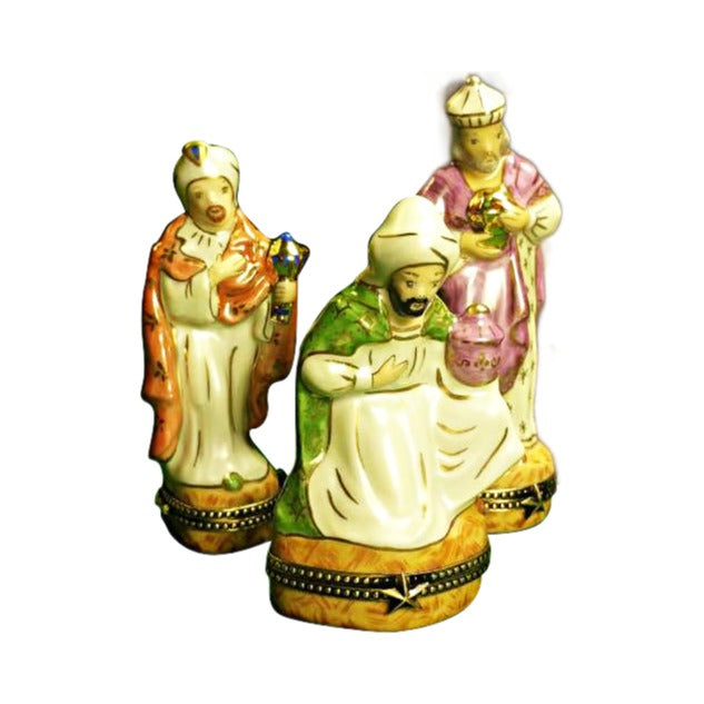 Fine art lovers will admire this Satin Nativity Set, 12 Pieces Limoges box