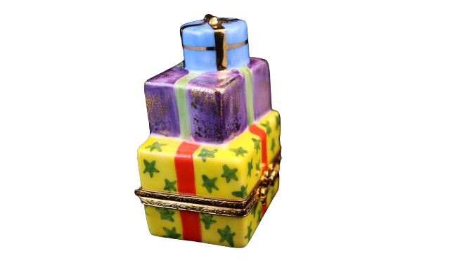 Genuine Christmas Presents Limoges box painted by hand in France for Christmas, from Limoges Boutique