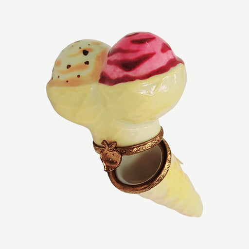 Ice Cream Cone Limoges Box Porcelain Figurine-food beach LIMOGES BOXES-CH8C216
