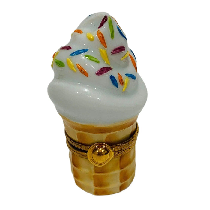 Ice Cream Cone Limoges Box for Collectors Porcelain Limoges Dessert French Trinket Box