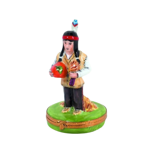 Indian Man Limoges Box for Collectors Porcelain Limoges Thanksgiving French Trinket Box