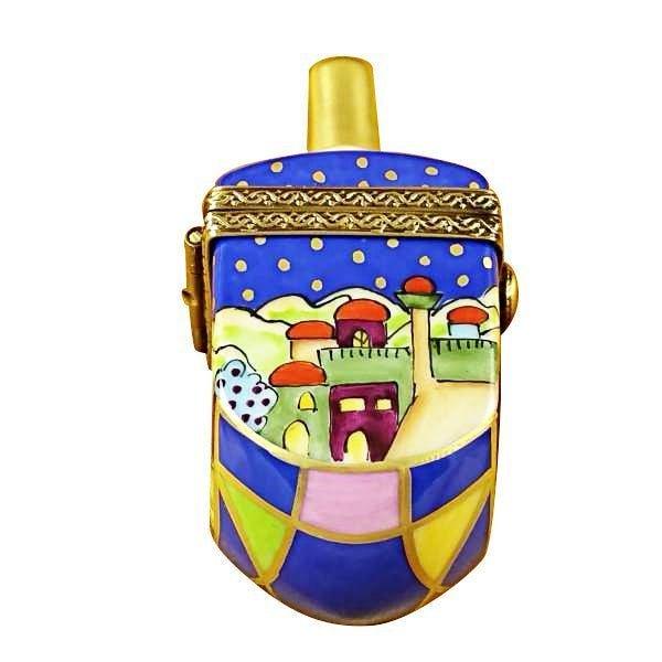 Jerusalem Scene Dreidel Box for Jewish Collectors Porcelain Limoges jewish French Trinket Box