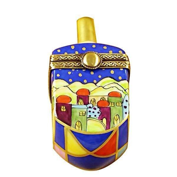 Jerusalem Scene Dreidel Box for Jewish Collectors Porcelain Limoges jewish French Trinket Box