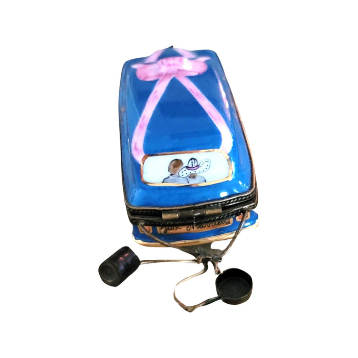 Just Married Limousine Keepsake Porcelain Limoges wedding vehicle French Trinket Box