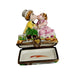 Kids Kissing Couple Box for Children Porcelain Limoges love baby valentine French Trinket Box