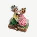 Kids Kissing Couple Box for Children Porcelain Limoges love baby valentine French Trinket Box