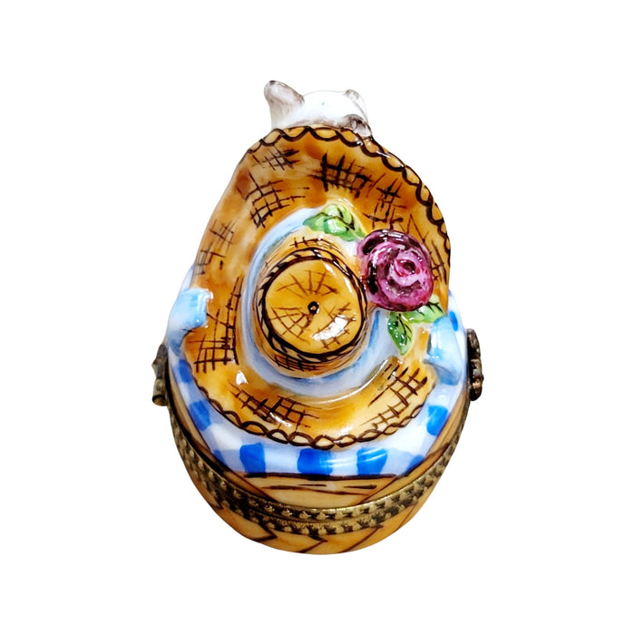Kitty Cat Bonnet Trinket Box for Cat Lovers Porcelain Limoges cat cats limoge box French Trinket Box