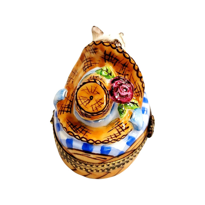 Kitty Cat Bonnet Trinket Box for Cat Lovers Porcelain Limoges cat cats limoge box French Trinket Box