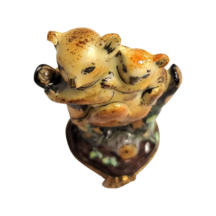 Koala Bear Family Keepsake for Animal Lovers Porcelain Limoges bear wild animal French Trinket Box